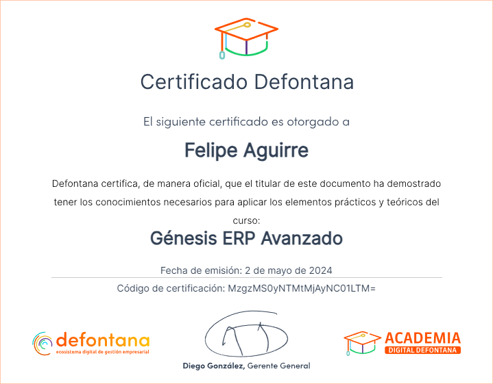 Certificado Genesis